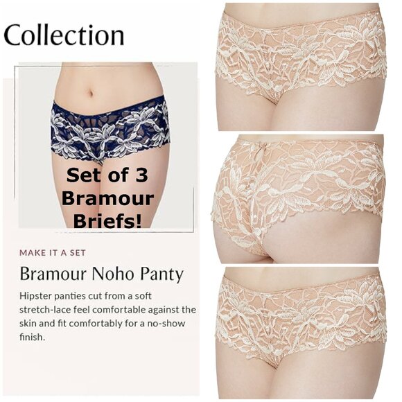 Set of 3! Panties 2XL Briefs Bramour Noho 2XL FITS 33-34" Hipster Boy Short Nude - Picture 1 of 16
